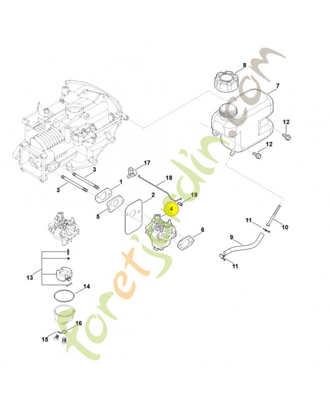 Carburateur 0004-120-0604. Pièce détachée Stihl / Vicking