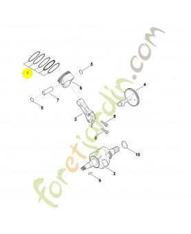 Jeu de segments de piston 0004-007-1011. Pièce détachée Stihl / Vicking