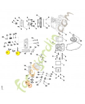 Jeu de pièces culbuteur 0004-007-1023. Pièce détachée Stihl / Vicking