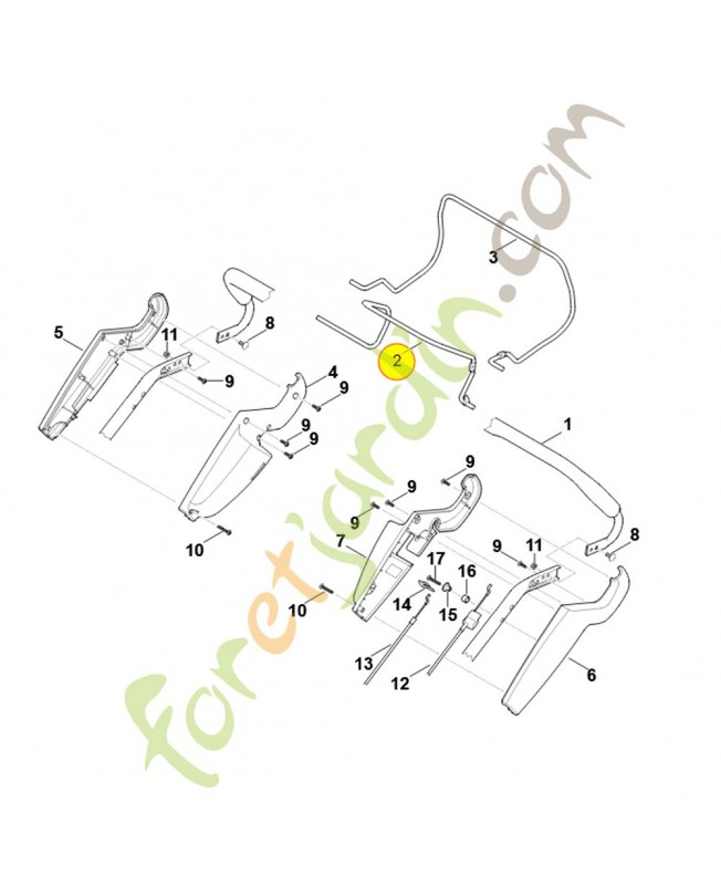 Levier de commande 6340-760-1500. Pièce de rechange Sithl / Vicking