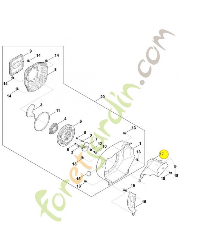 Déflecteur d'air 0004-087-3603. Pièce détachée Stihl / Vicking