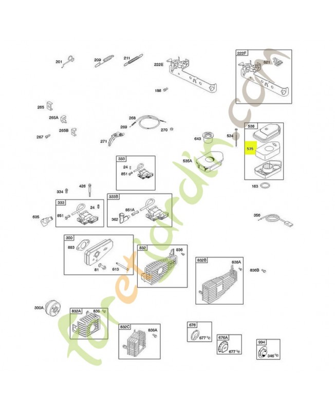698369 Filtre Mousse brBRIGGS & STRATTON  0003-000-1624