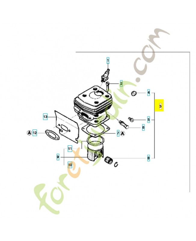 CYLINDRE COMPLET 544223102. Pièce de rechange Husqvarna