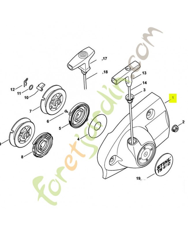 Couvercle de lanceur nu