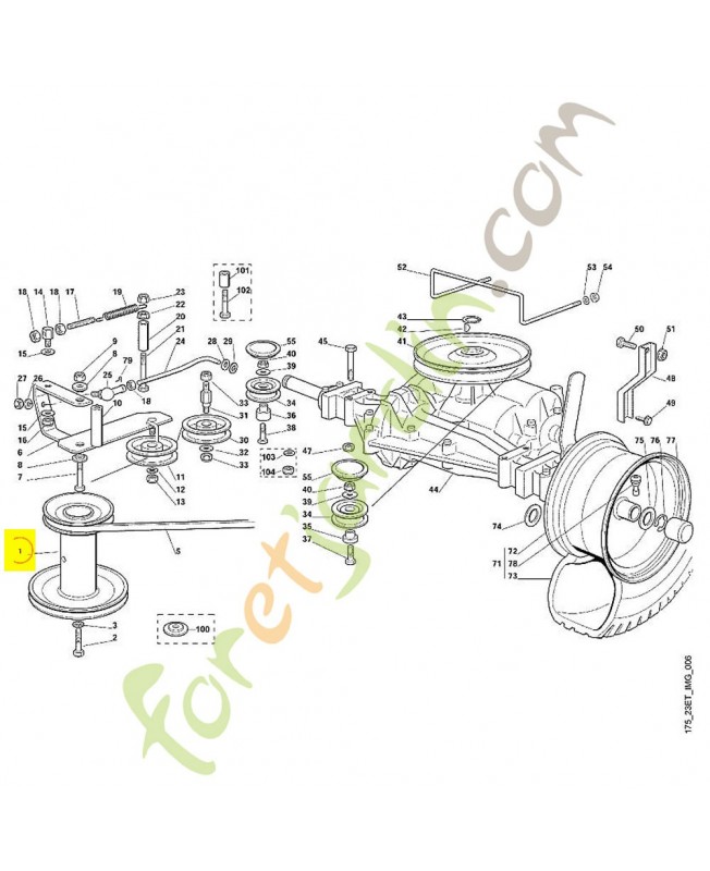 Poulie moteur 6125-700-2505 adaptable stihl - Pièce de détachée Sithl 