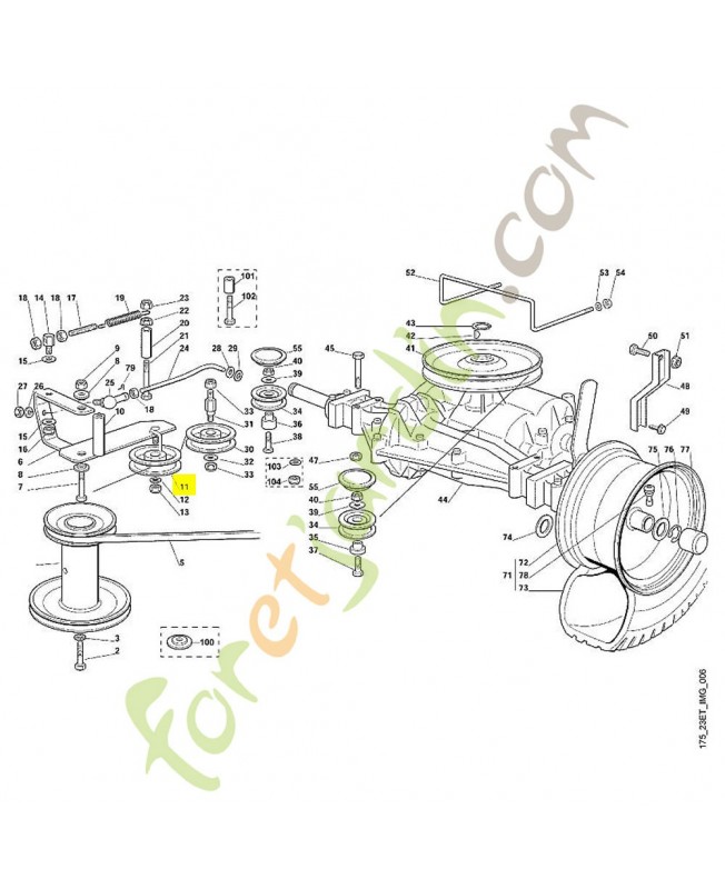 Poulie 6125-760-1200 adaptable stihl - Pièce de détachée Sithl 