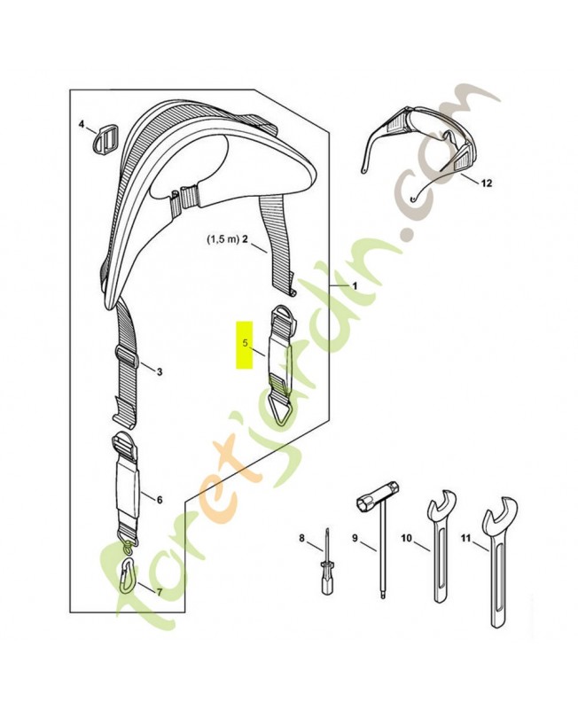 Anneau de suspension avec bretelle