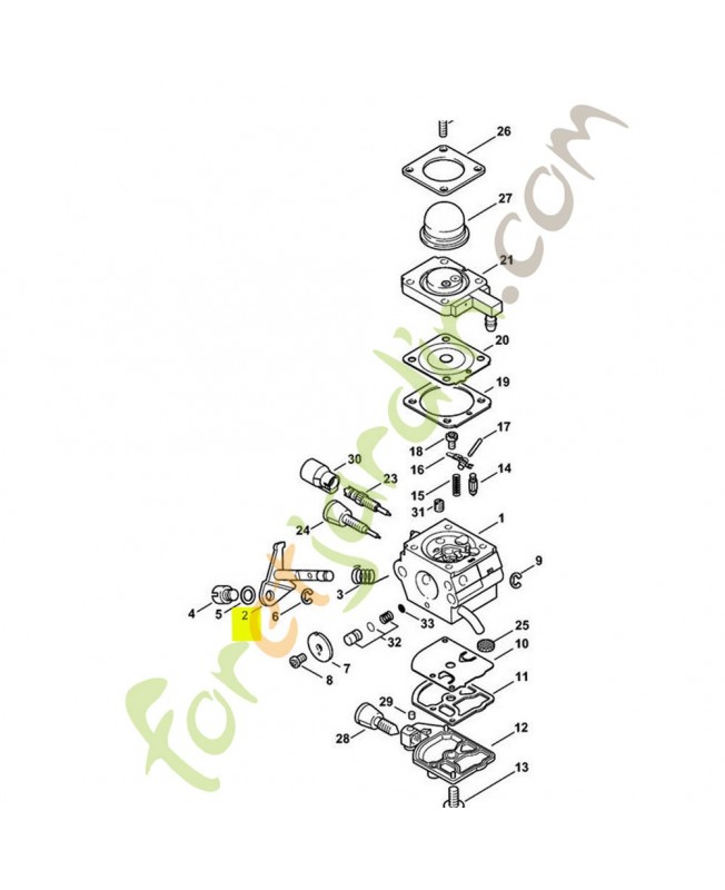 Axe papillon av. levier