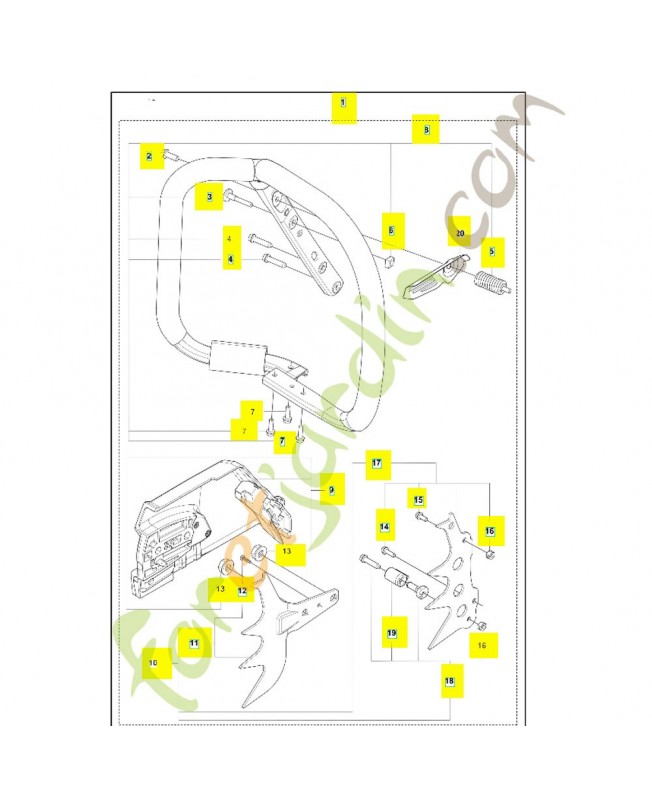 Kit poignée  h585/h592xp référence 529593904. Pièce détachée Husqvarna