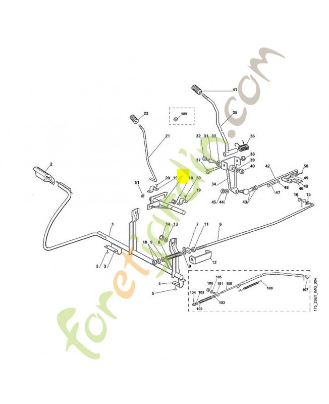 Axe 6125-700-2410 adaptable stihl - Pièce de détachée Sithl 