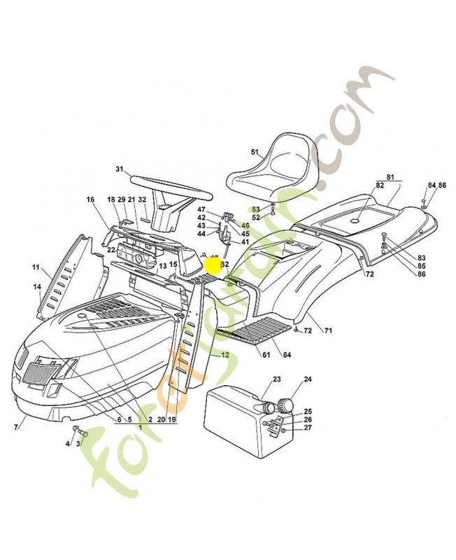Marche pied gauche 6151-706-5420 adaptable stihl 
