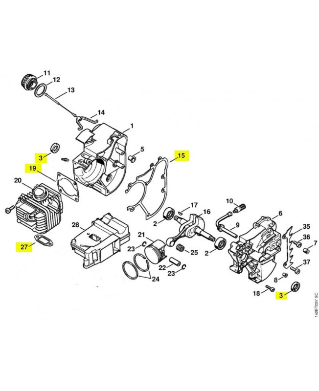 Jeu de joints moteur Stihl Réf 1129-007-1050
