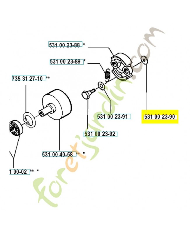 Rondelle 531002390. Pièce de rechange Husqvarna