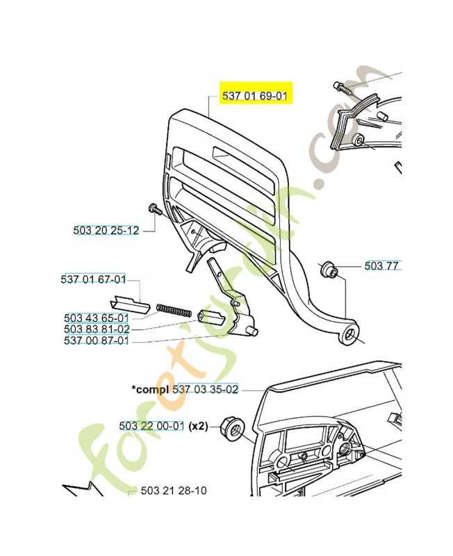 Protecteur 537016901. Pièce de rechange Husqvarna Protecteur 537016901. Pièce de rechange Husqvarna
