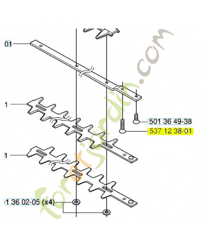 Vis 537123801. Pièce de rechange Husqvarna