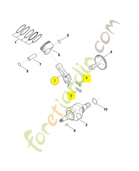 Bielle 0004-030-1202. Pièce détachée Stihl / Vicking
