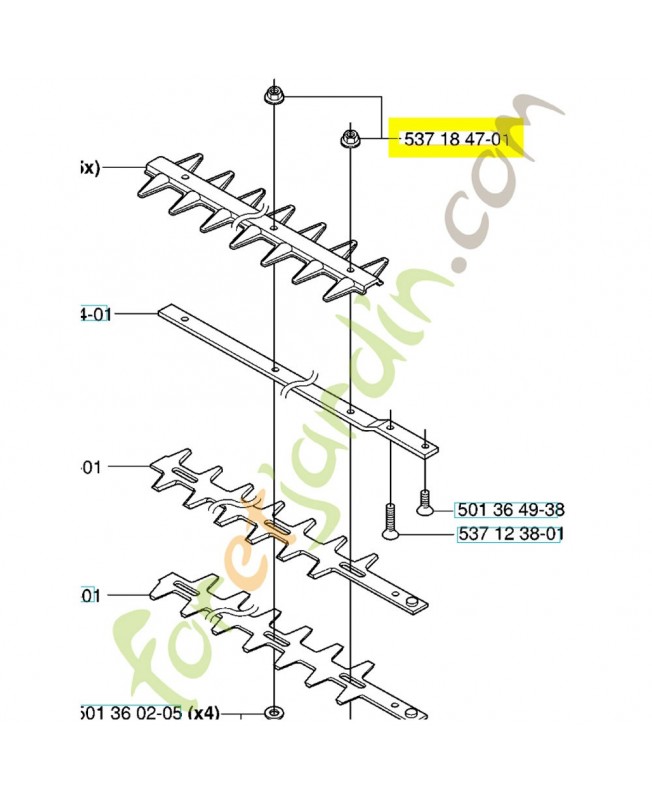 Ecrou 537184701. Pièce de rechange Husqvarna