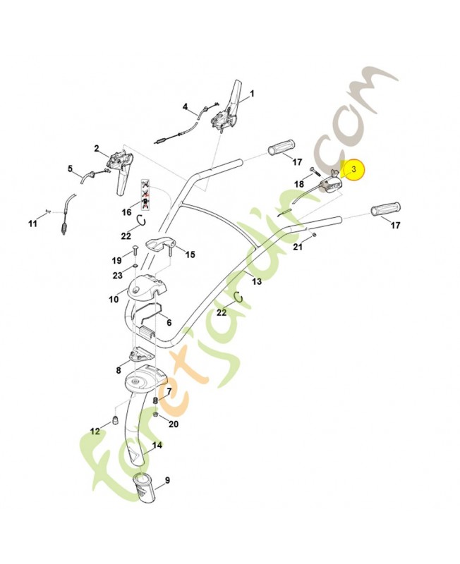 Cable de commande des gaz  6241-180-1105. Pièce de rechange Sithl / Vicking