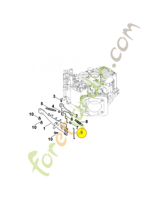 Tringlerie de volet de démarrage 0004-185-1503. Pièce détachée Stihl / Vicking