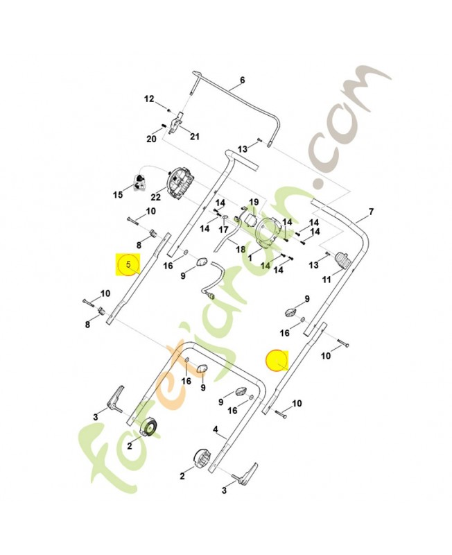 Partie centrale de guidon 6291-763-4900. Pièce détachée Stihl / Vicking