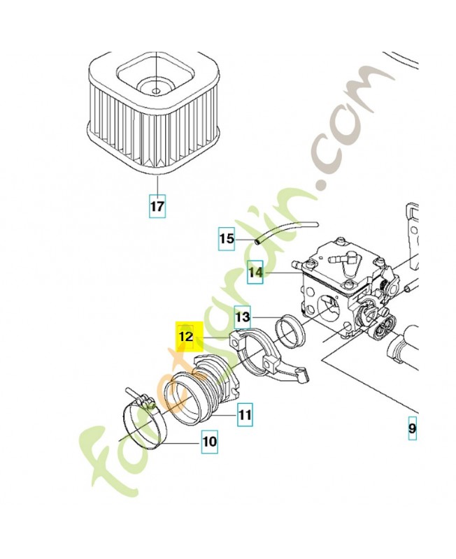 Bride 537003701. Pièce de rechange Husqvarna
