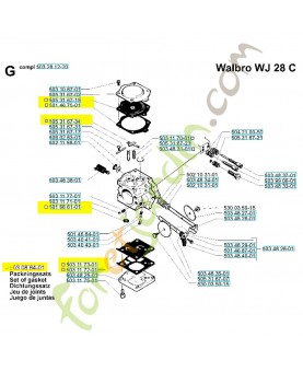 Jeu de carburateur 503088401. Pièce de rechange Husqvarna