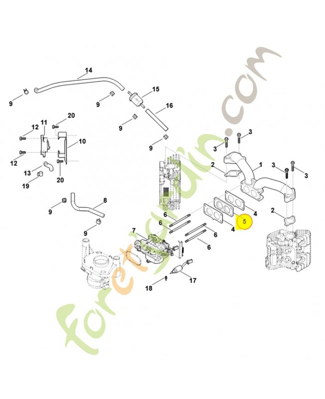 Bride intermédiaire 0004-121-1604. Pièce détachée Stihl / Vicking