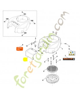 Recouvrement 0004-141-2503. Pièce détachée Stihl / Vicking