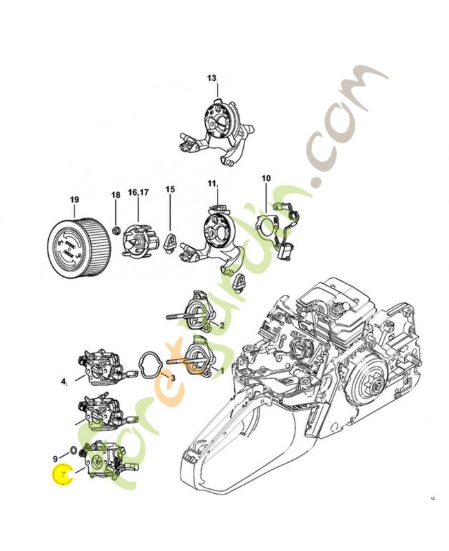 Carburateur wtf-1 1143-120-0600. Pièce détachée Stihl / Vicking