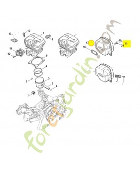 Silencieux échappement ms 241 1143-140-0650. Pièce détachée Stihl / Vicking