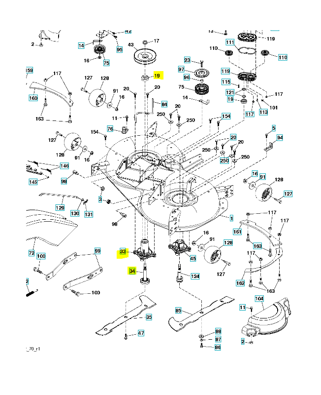 Palier de lame 587126105. Pièce de rechange Husqvarna