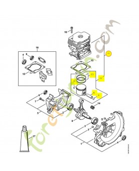 Cylindre + piston d.47 mm 4148-020-1201. Pièce de rechange Sithl / Vicking