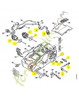Carter moteur ms 192 1137-020-3008. Pièce de rechange Sithl / Vicking