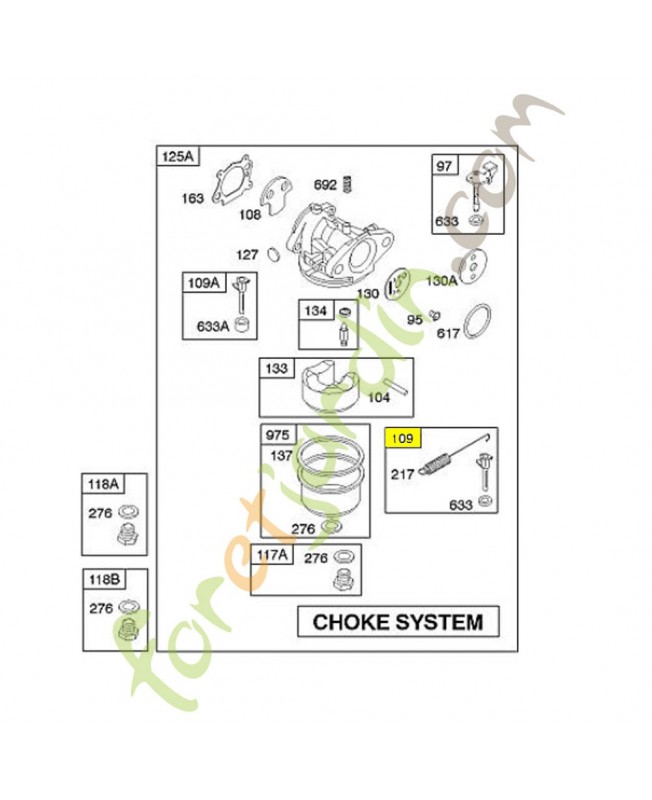 494218 Tige starter 0003-000-0223. Pièce de rechange pour moteur thermique Briggs et Straton