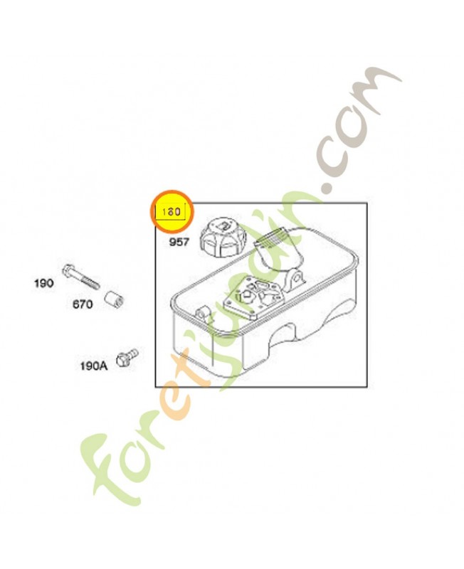 494406 Réservoir carburant 0003-000-0235. Pièce de rechange pour moteur thermique Briggs et Straton