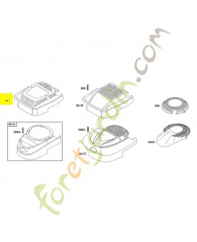 497233 Capot carter lanceur 0003-000-0286. Pièce de rechange pour moteur thermique Briggs et Straton