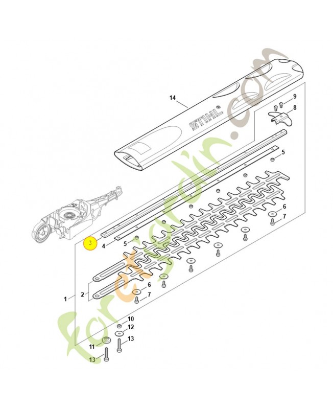 Glissière de guidage 4859-713-6700. Pièce de rechange Sithl / Vicking 