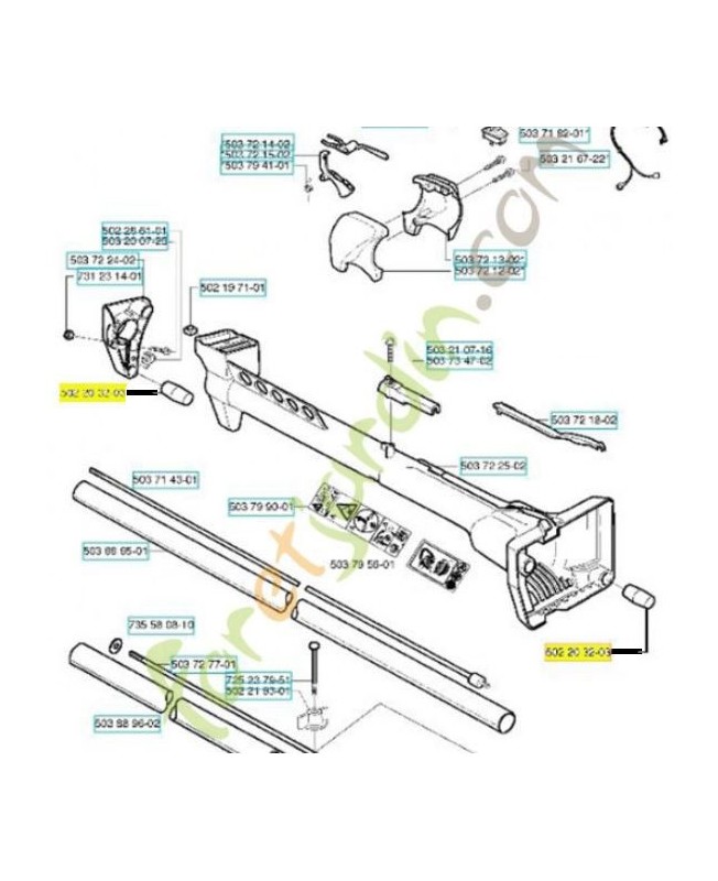 Amortisseur 502203203. Pièce de rechange Husqvarna