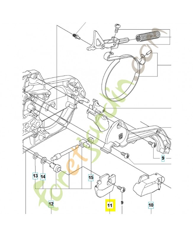 plaque guide Chaine  505199801.Pièce de rechange Husqvarna