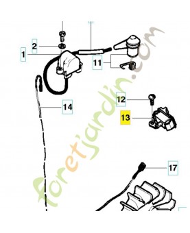 bouton d’arrêt 503717901. Pièce de rechange Husqvarna