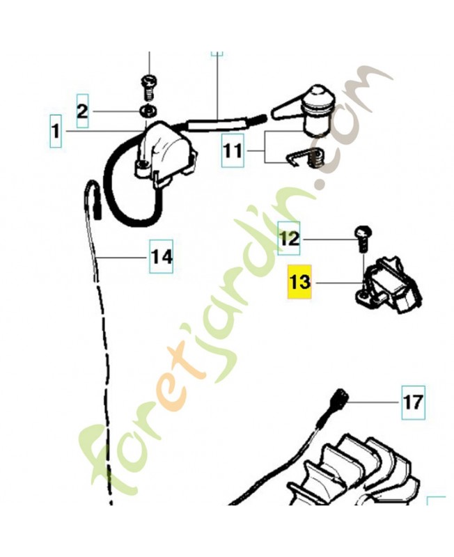 bouton d’arrêt 503717901. Pièce de rechange Husqvarna