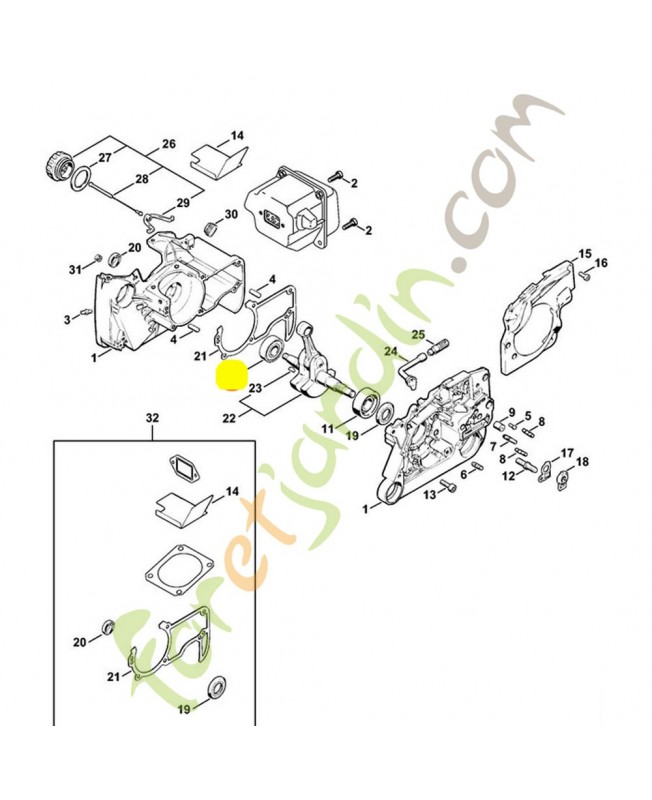 Roulement rainuré à billes 6203 9503-003-6676 stihl. Pièces de rechanges stihl
