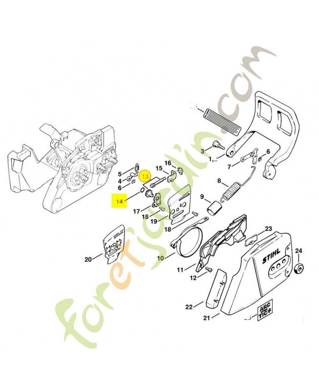 Pignon droit+vis tension 1125-007-1021 stihl