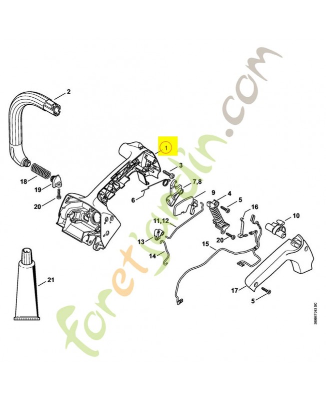 Carter poignée nu 1146-790-1002. Pièce détachée Stihl 