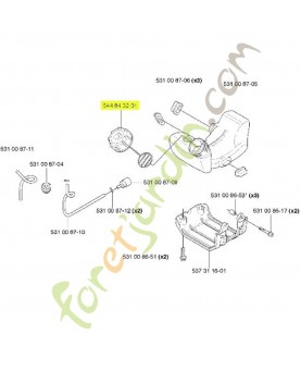 Bouchon de reservoir 544843201. Pièce de rechange Husqvarna