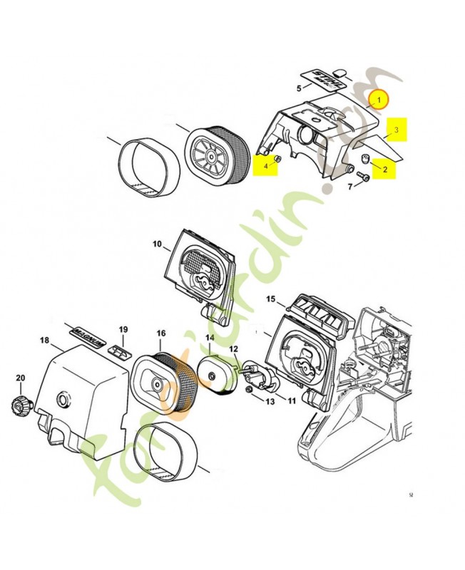 Capot 1128-080-1616. Pièce détachée Stihl / Vicking 