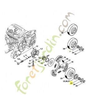 Roulement 10x16x12 9512-933-2380. Pièce détachée Stihl / Vicking
