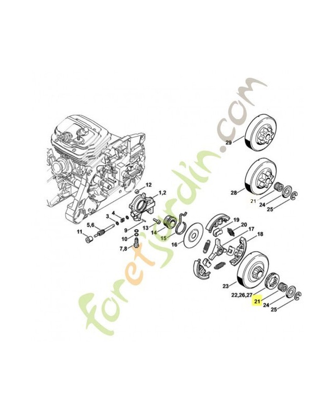 Roulement 10x16x12 9512-933-2380. Pièce détachée Stihl / Vicking