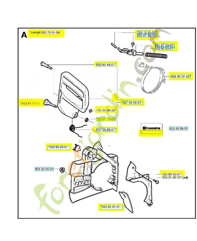 frein de chaine 544005504 - Pièce de détachée Husqvarna