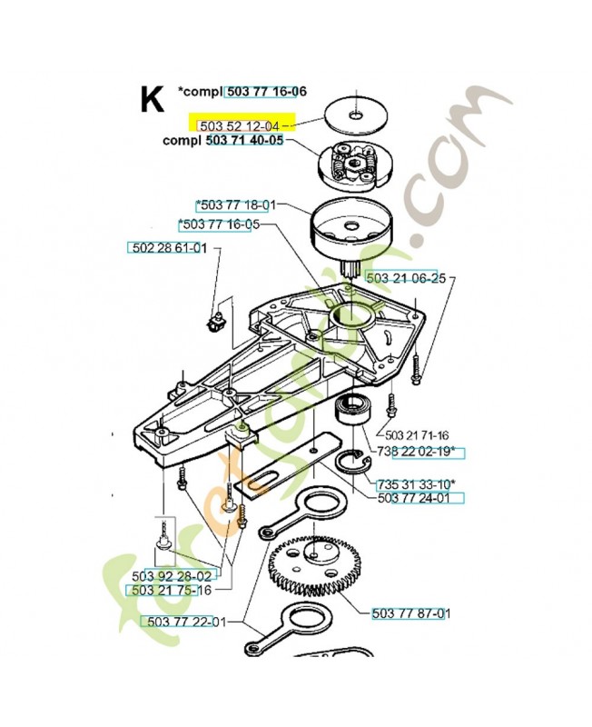 Rondelle 503521204. Pièce de rechange Husqvarna